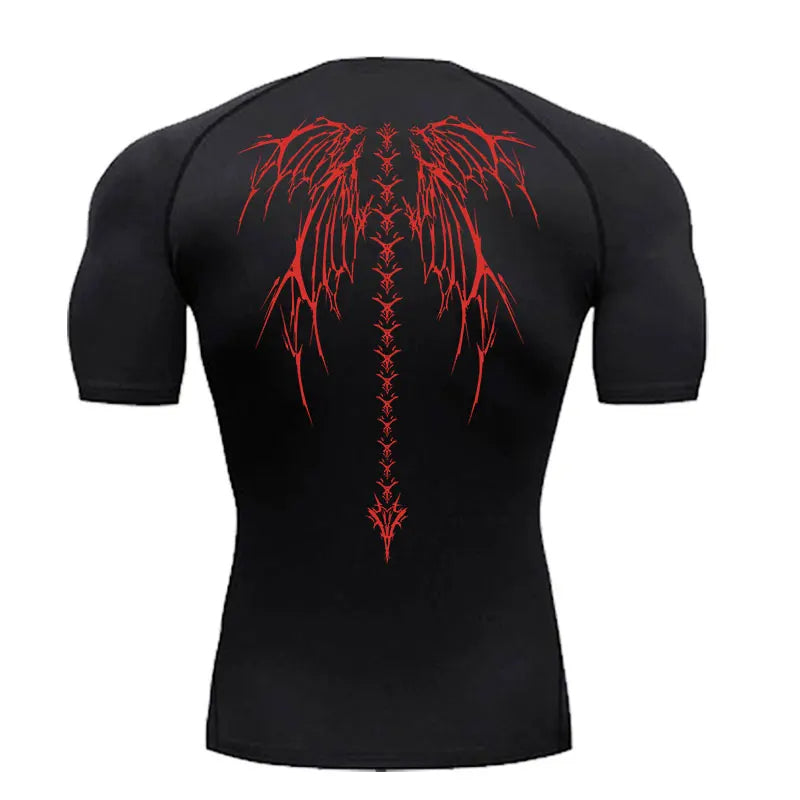 Skeleton Wings Compression Shirt