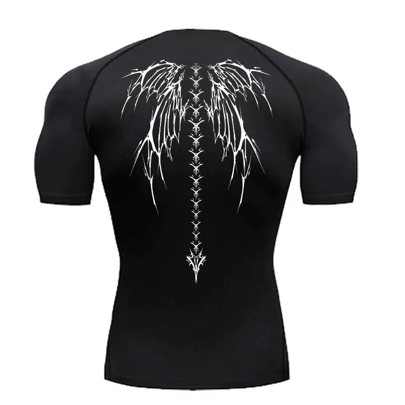 Skeleton Wings Compression Shirt